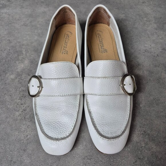 10 l'intervalle White Leather Buckle Loafers 41 - Picture 2 of 9
